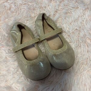 Olive & Edie Gold Shimmer Flats Sz 10 Dress Shoes Mary Jane Kids Girls